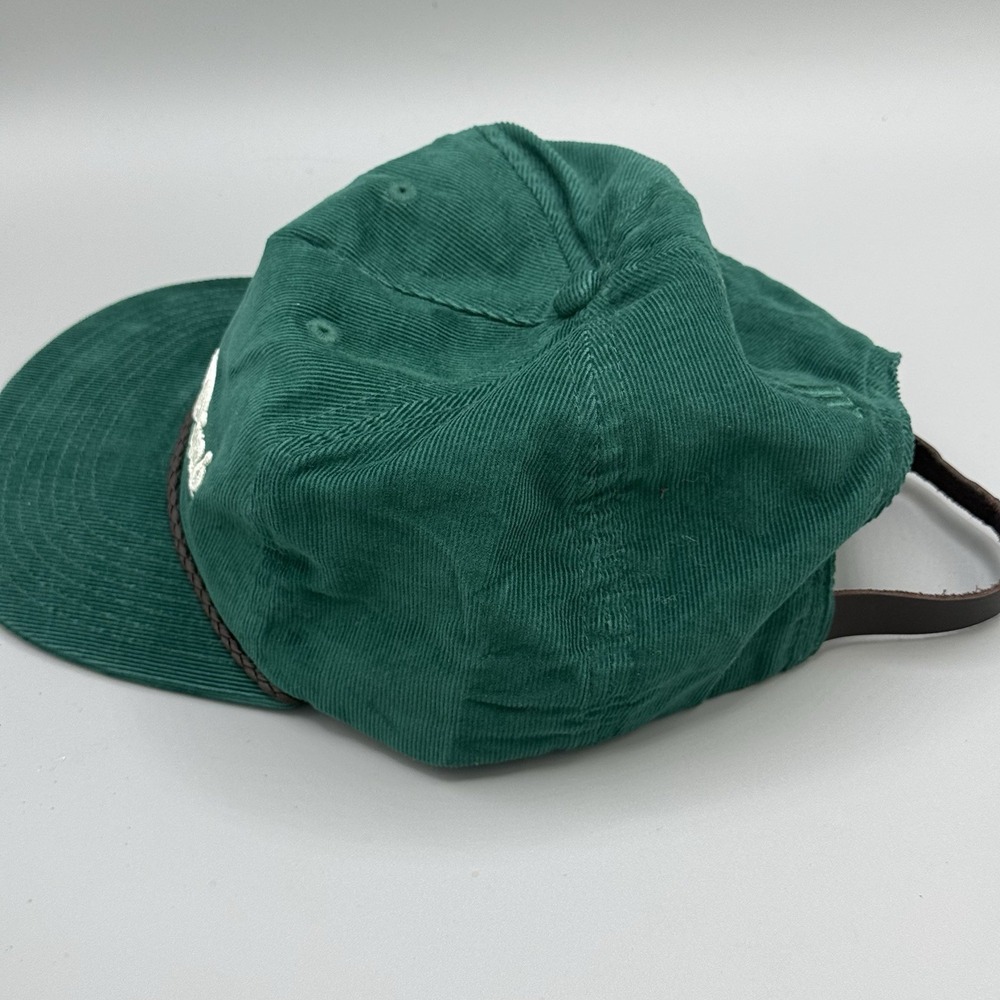 Adidas Sunday Pins Hat Green Golf Corded Leather Strapback Corduroy Cap - Picture 3 of 6